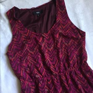 Mossimo Hi Lo Berry Chevron Print Dress